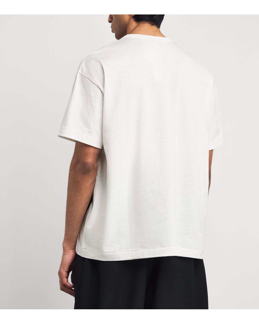 COMME DES GARÇONS PLAY White Cotton Oversized Mirrored Bottom Heart T-Shirt for men