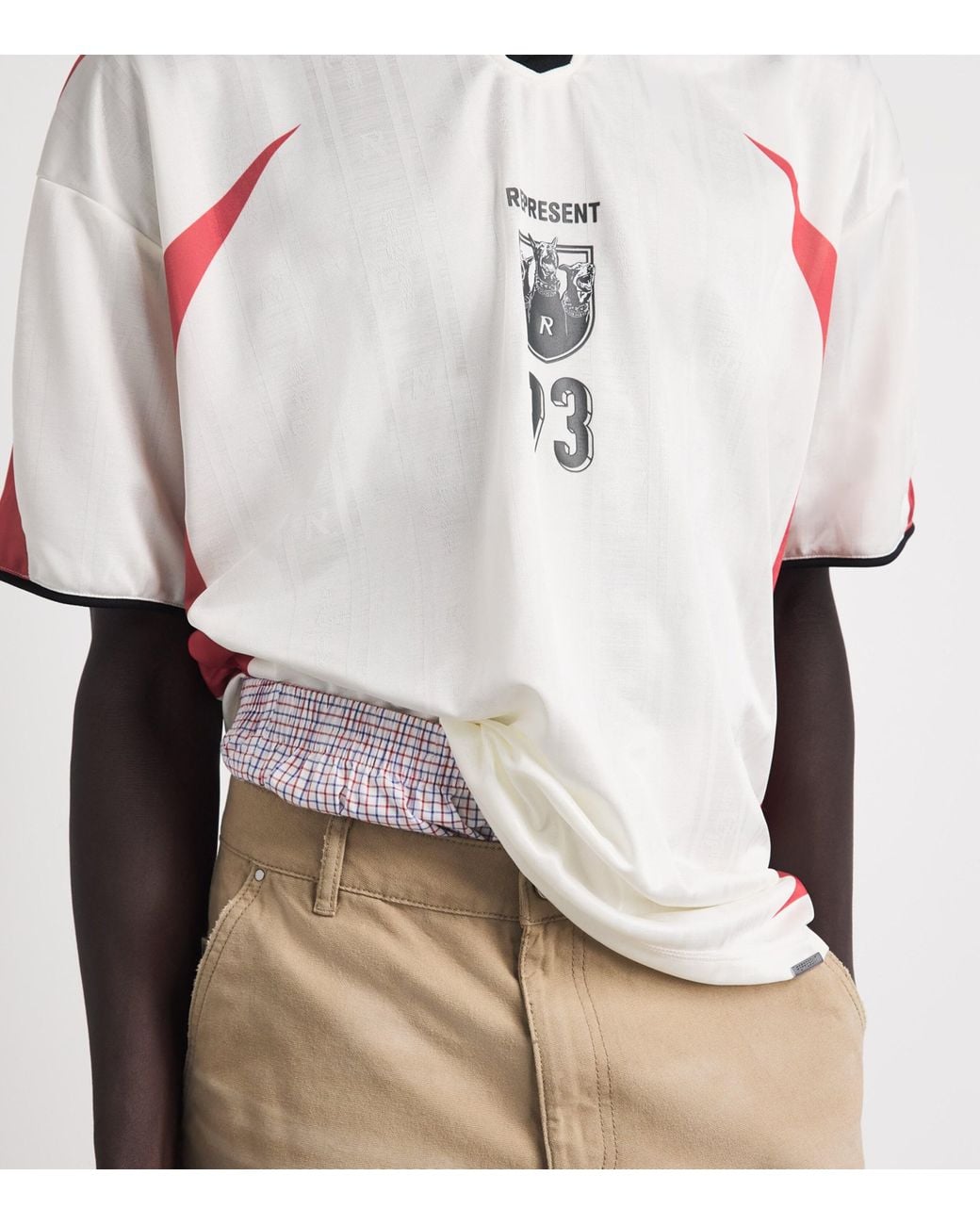 Represent Red Spike Football Top for men