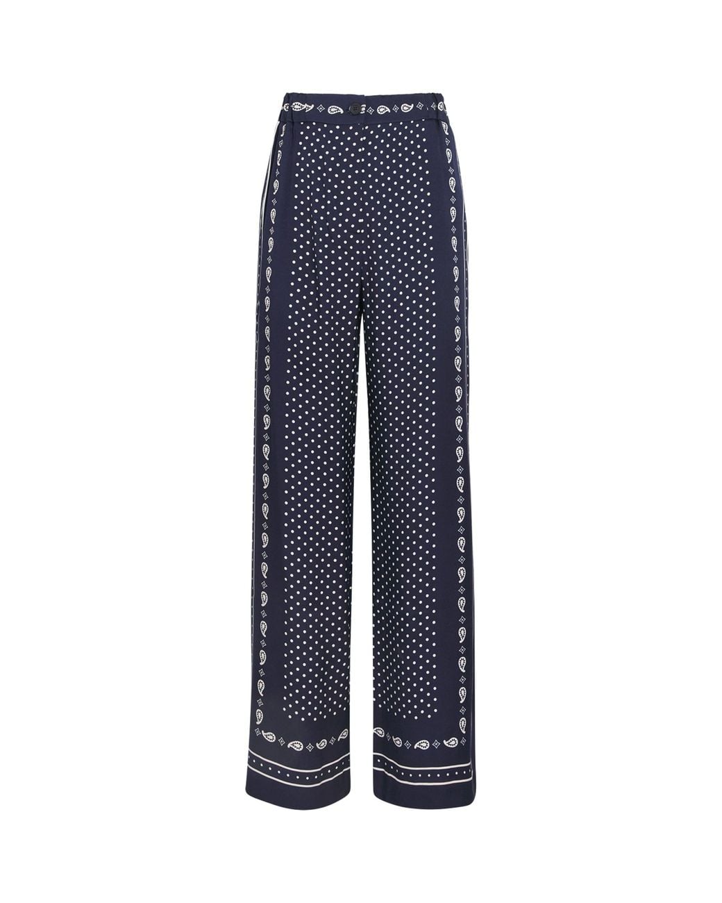 Maje Blue Printed Wide-Leg Trousers