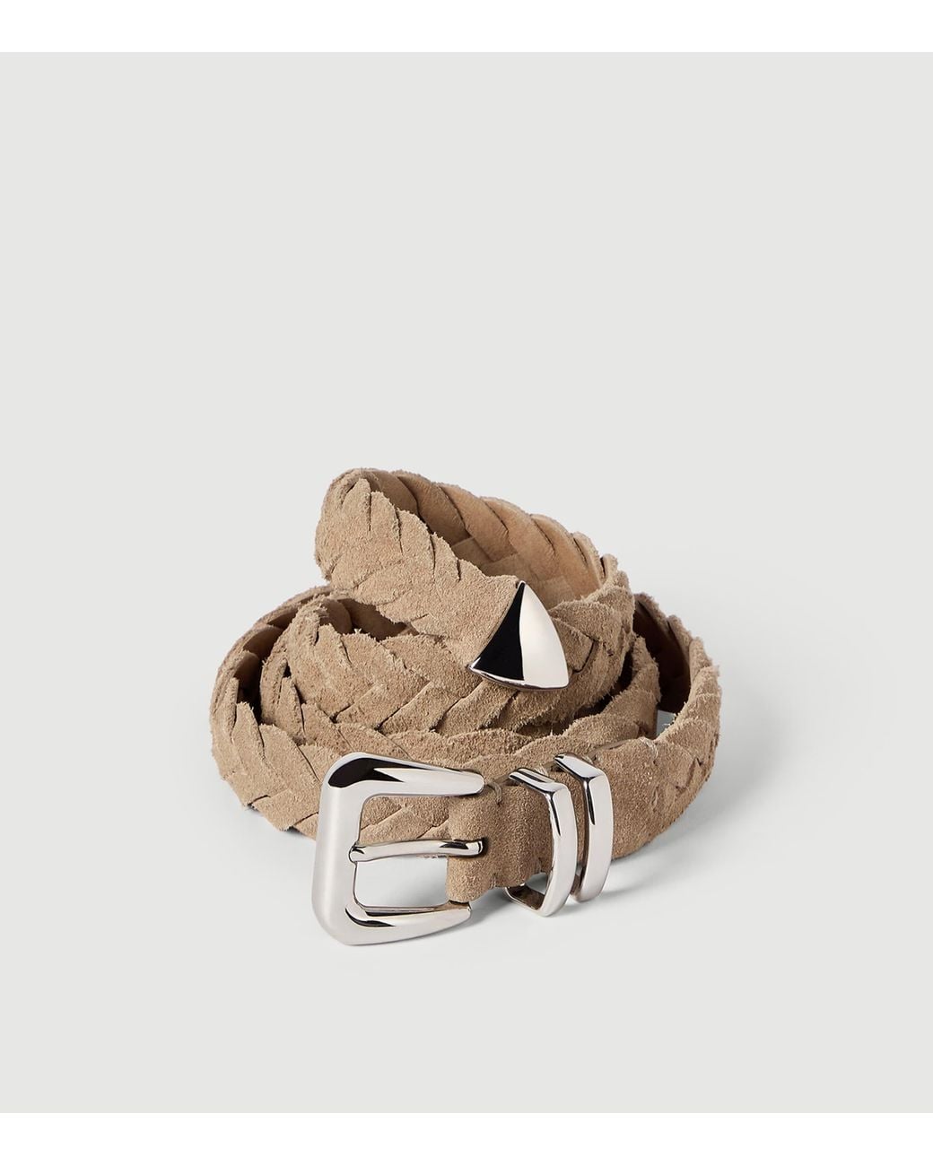 Brunello Cucinelli Natural Leather Braided Belt for men