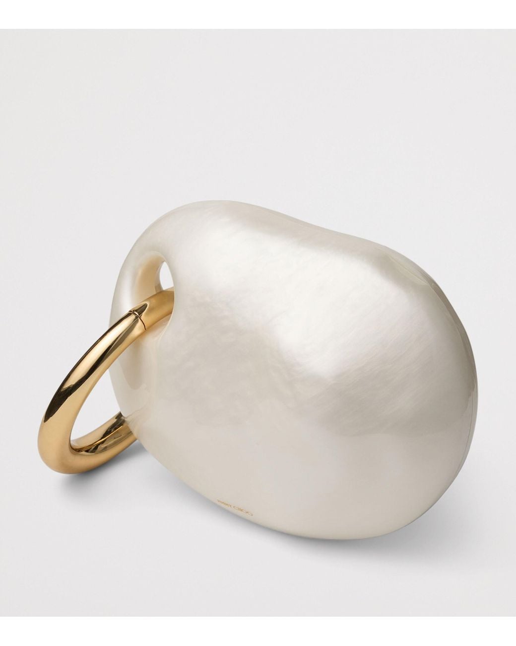 Jimmy Choo Natural Oyster Hardshell Pearl Top-Handle Bag