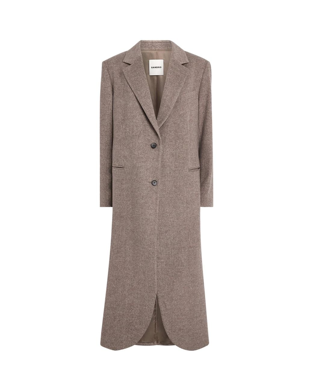 Sandro Brown Wool-Blend Coat