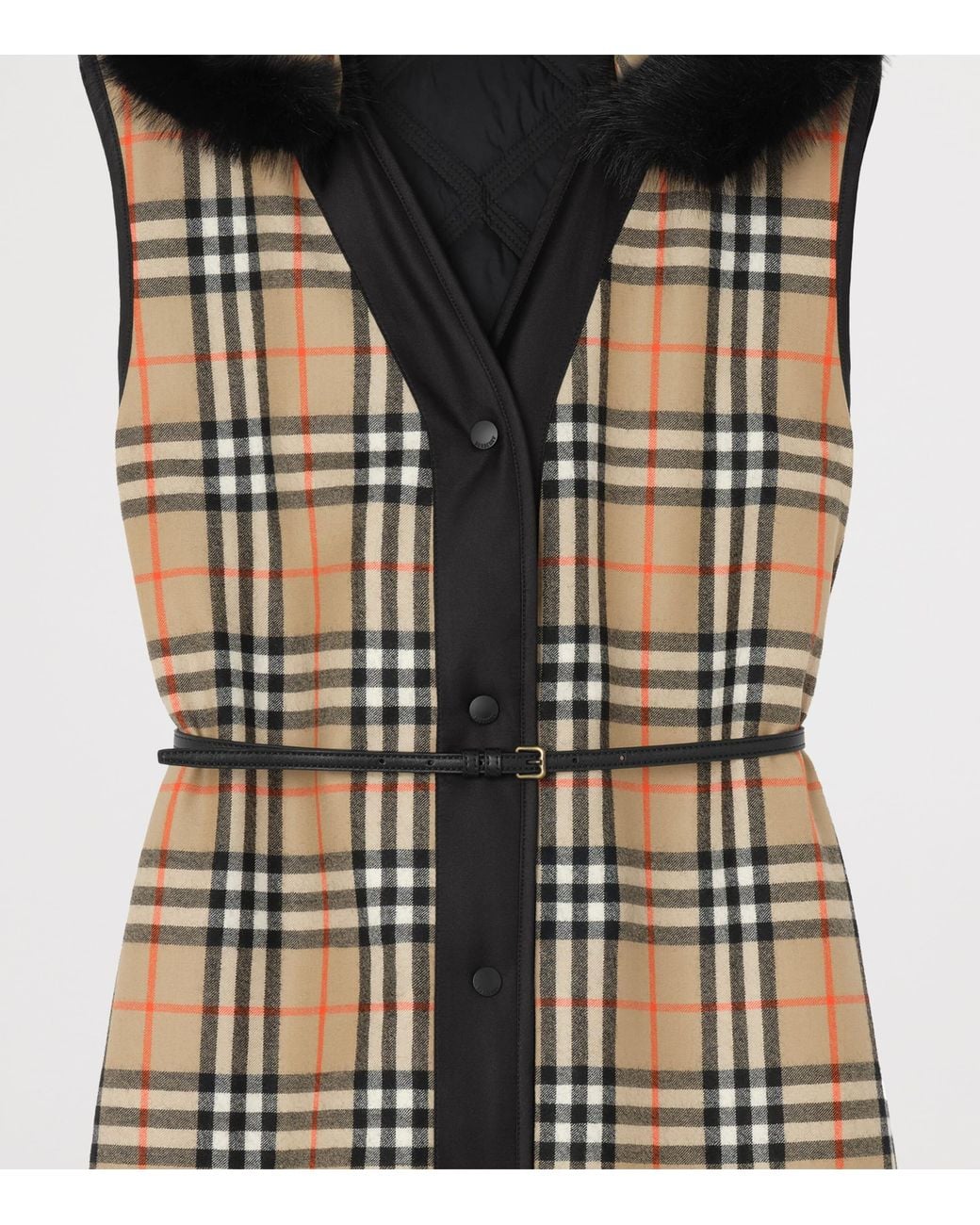 Burberry Black Reversible Check Gilet