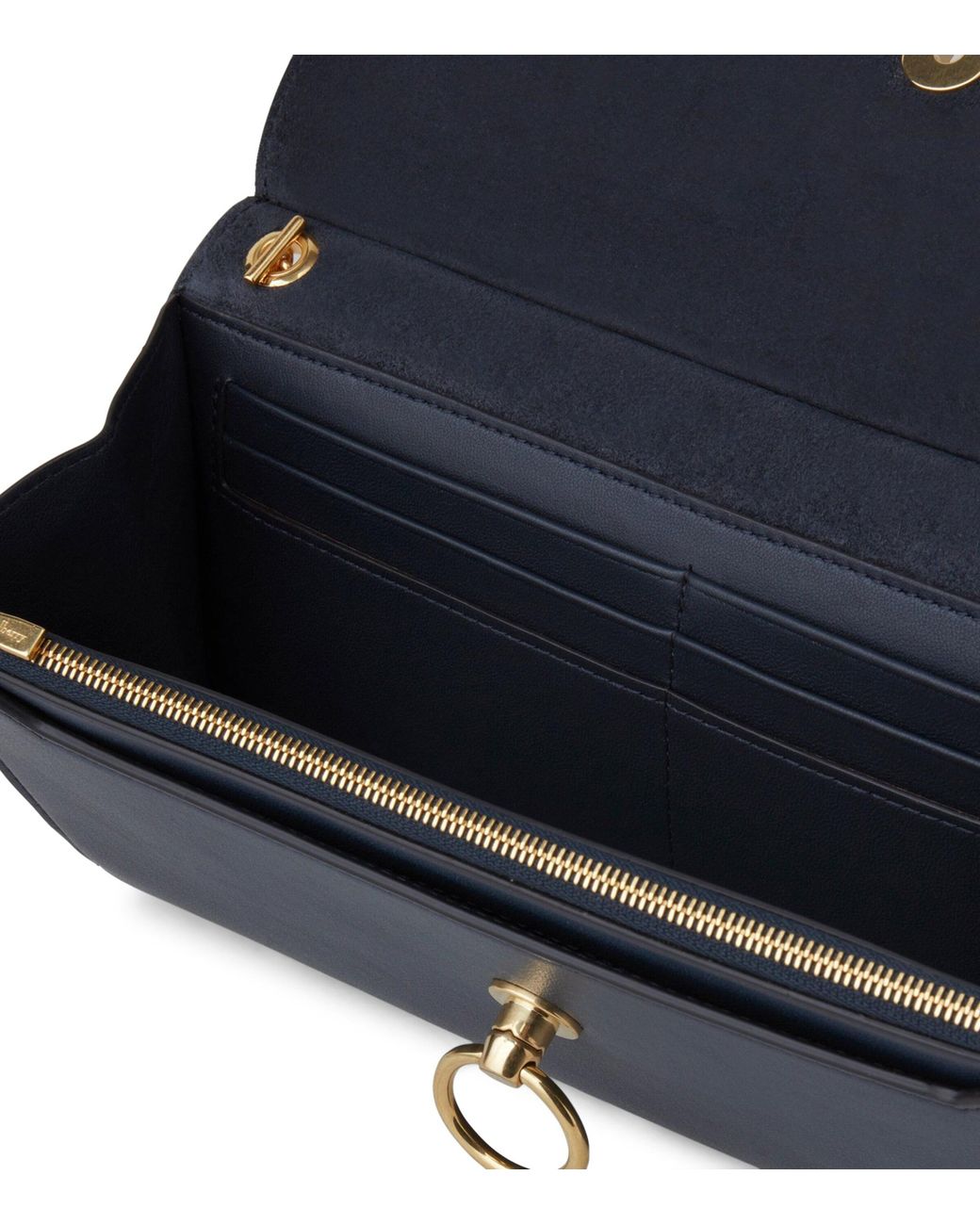 Mulberry Blue Small Leather Amberley Clutch Bag