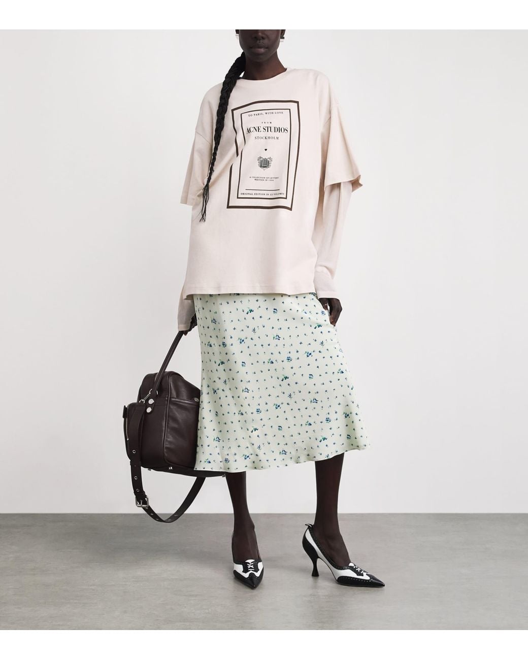 Acne Natural Layered Graphic T-Shirt