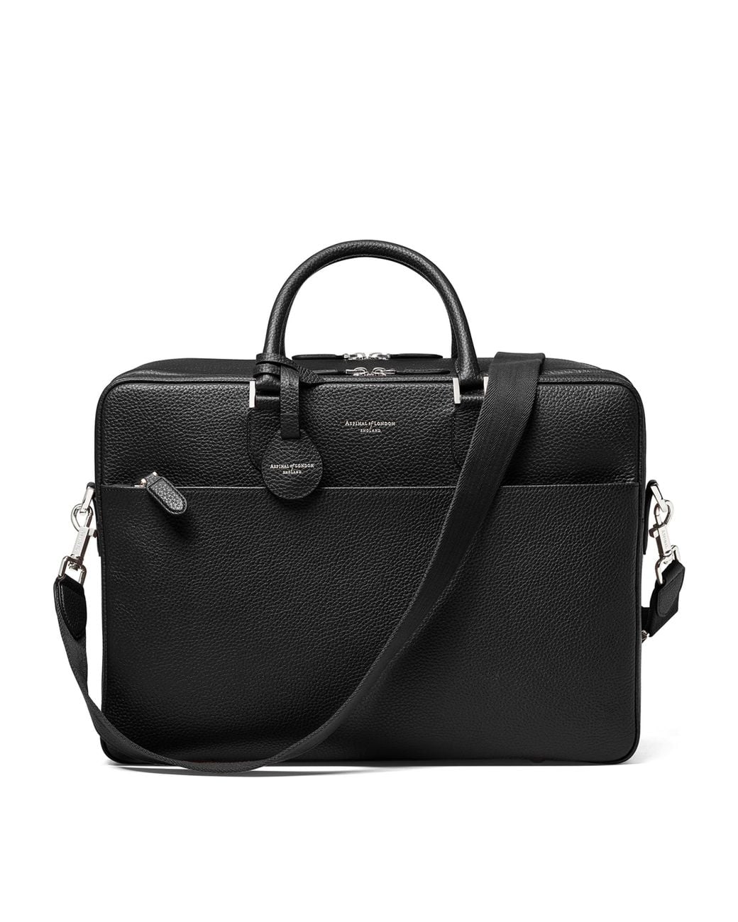 Aspinal Black Leather 48 Hour Mount Street Travel Bag