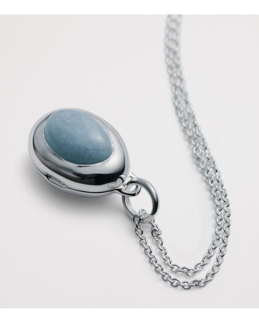 Monica Vinader Blue Sterling And Aquamarine March Birthstone Locket