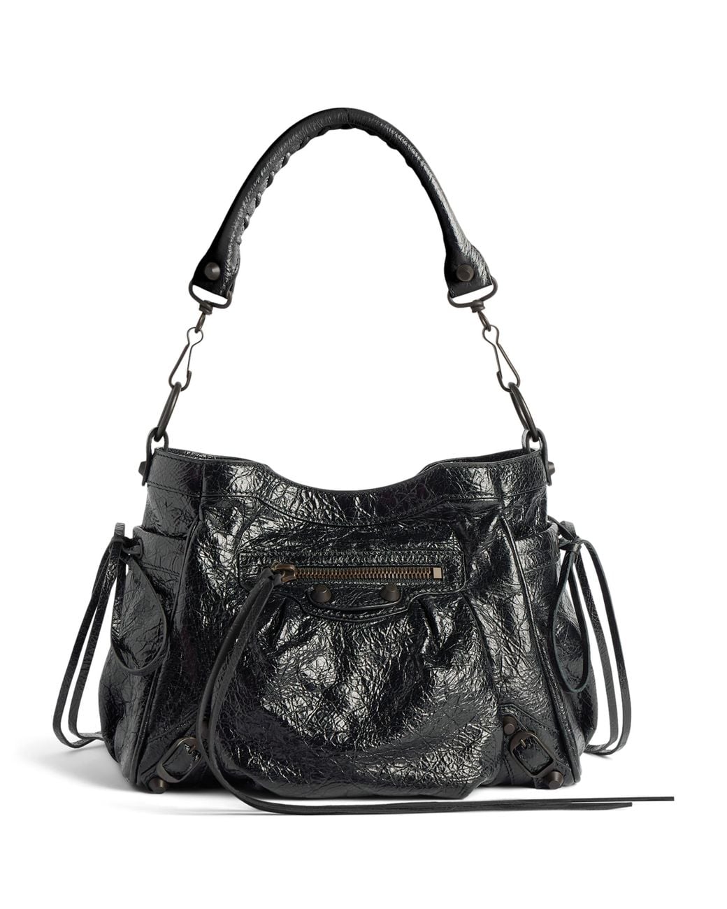 Balenciaga Black Lambskin Le City Shoulder Bag