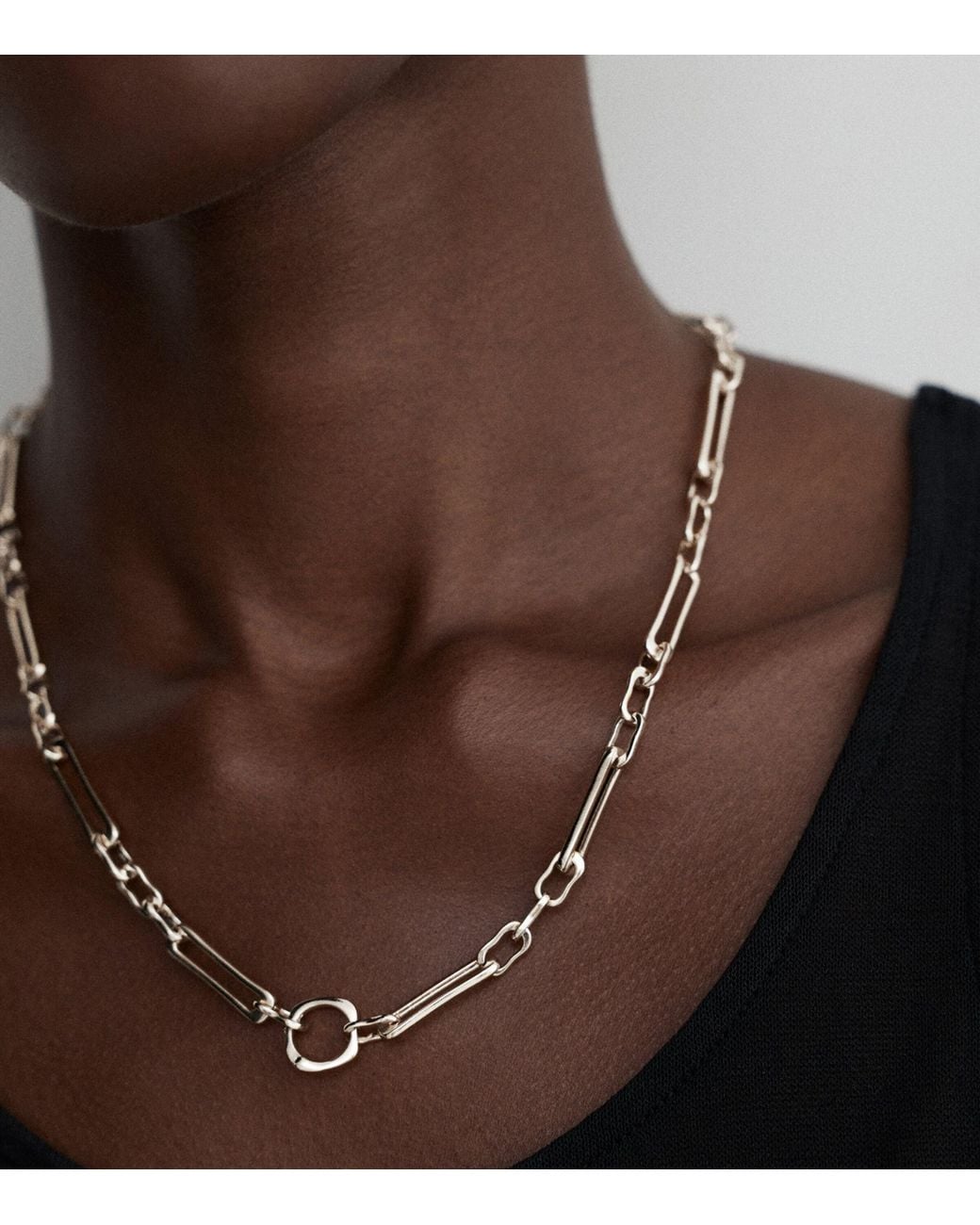 Monica Vinader Metallic Sterling Alta Duo Necklace
