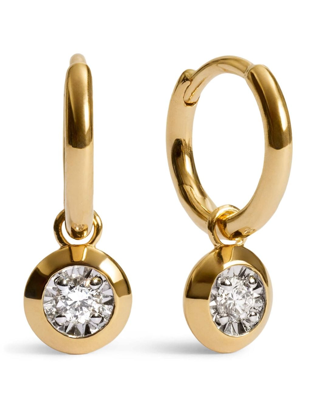 Monica Vinader Metallic Vermeil And Diamond Huggie Earrings