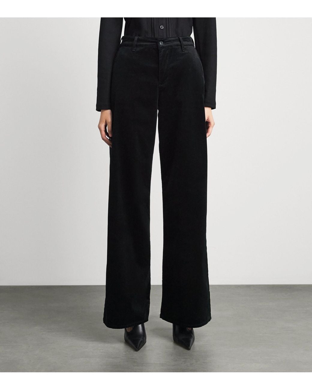 7 For All Mankind Black Velvet Lotta Trousers
