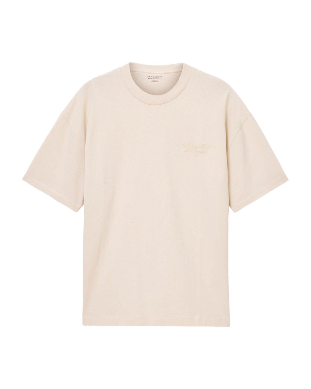 AllSaints White Organic Cotton Xander T-Shirt for men