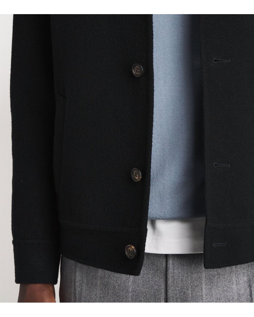 Eleventy Black Wool Overshirt for men
