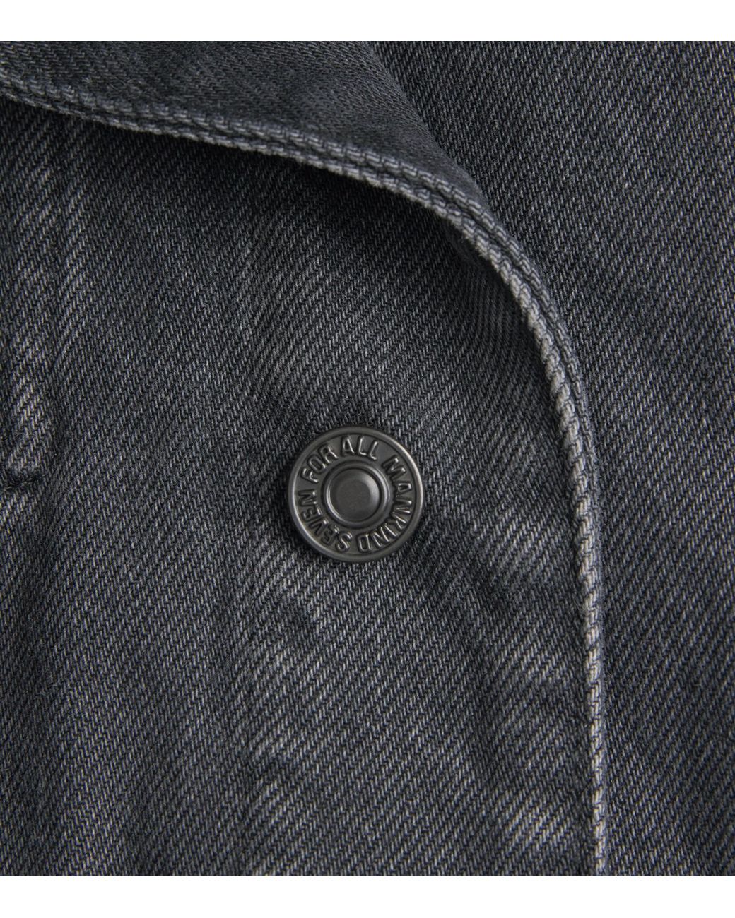 7 For All Mankind Black Studded Trucker Denim Jacket
