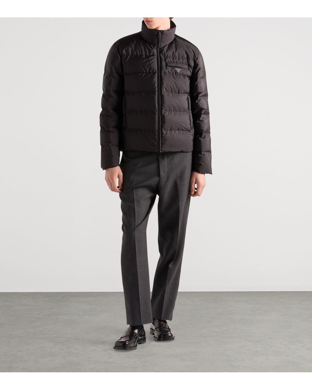 Prada Black Re-Nylon Medium-Weight Down Jacket for men