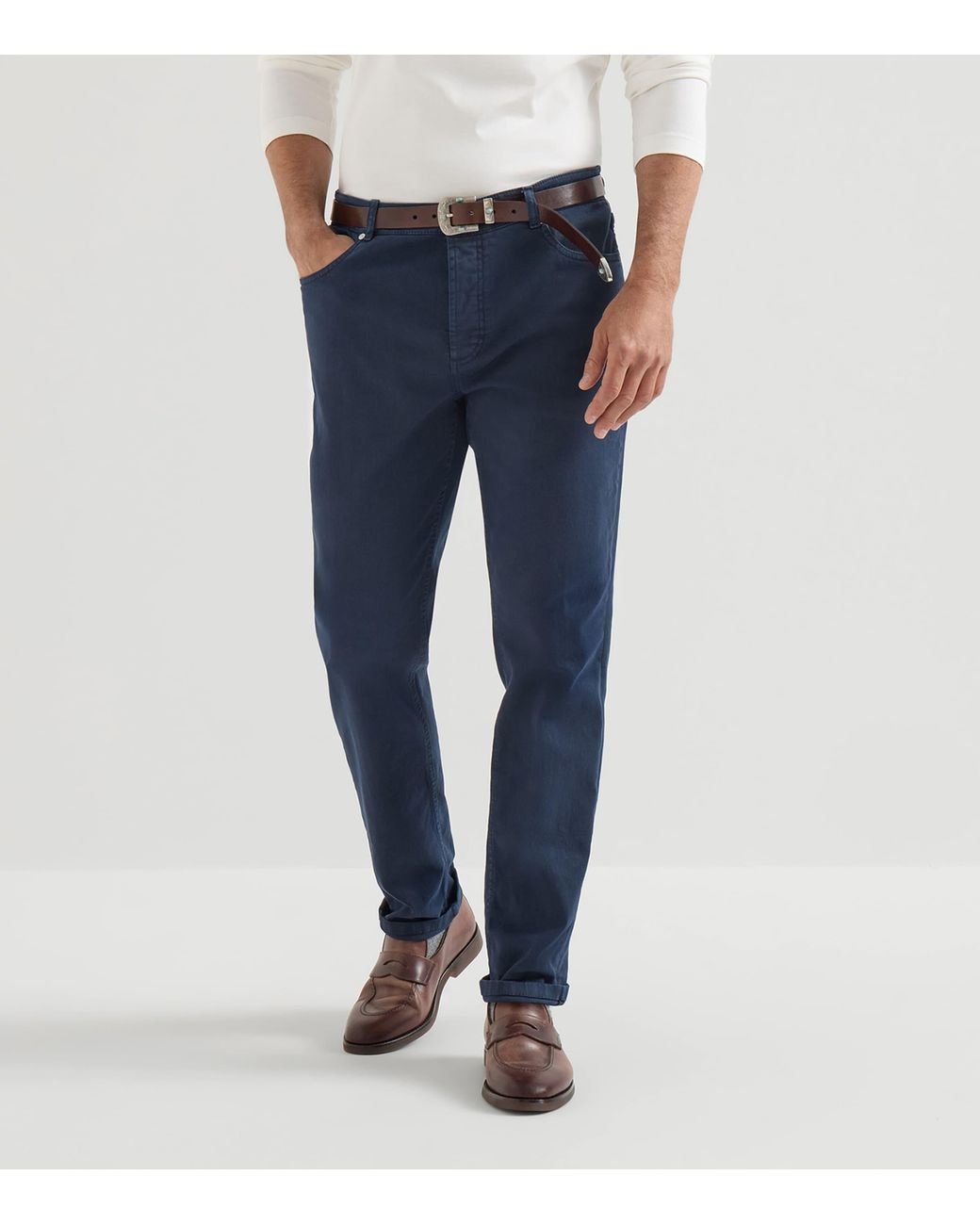 Brunello Cucinelli Blue Comfort Denim Straight Jeans for men