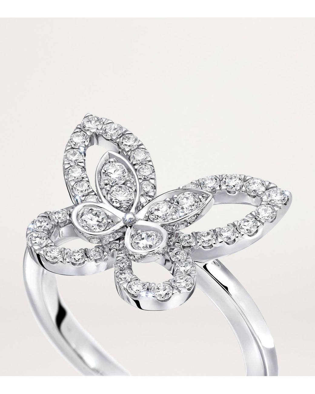 Graff White And Diamond Mini Butterfly Ring