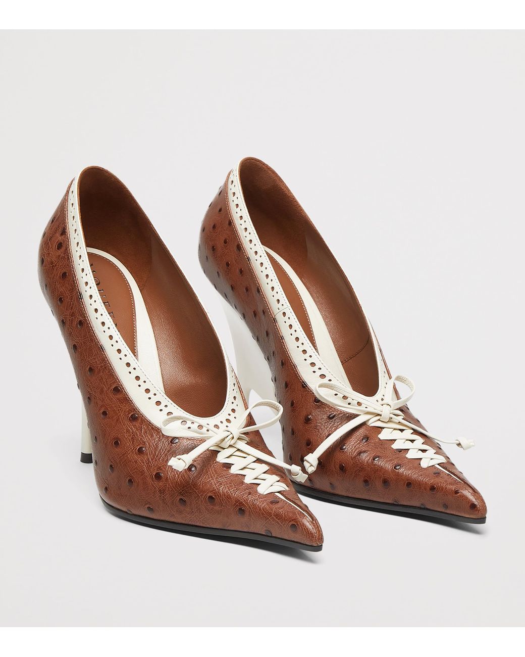 McQueen Brown Leather Koko Pumps 105