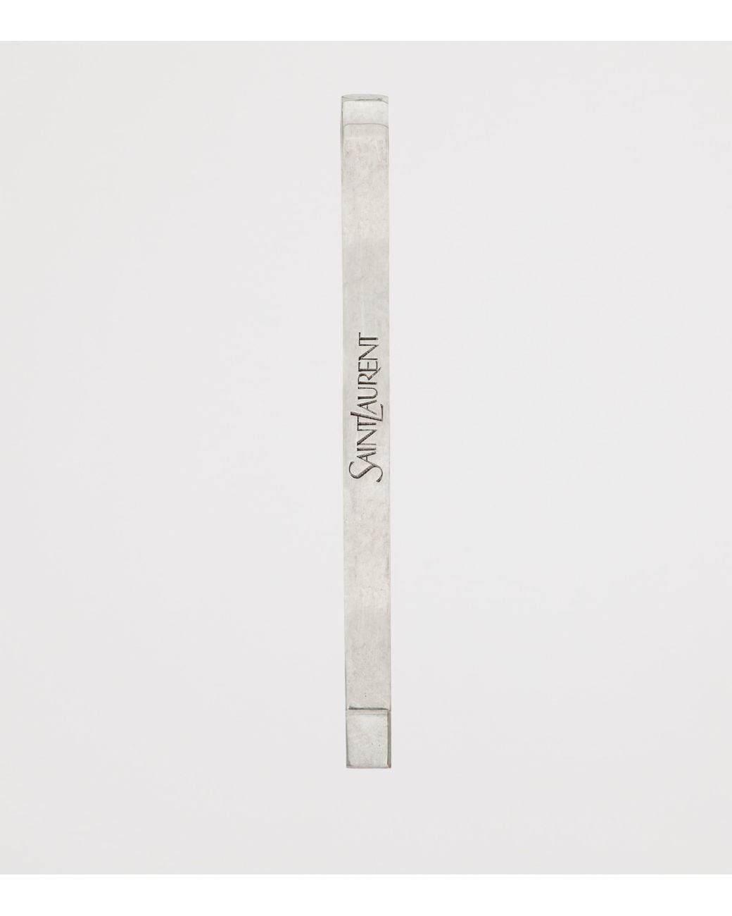 Saint Laurent White Enamelled Tie Clip for men