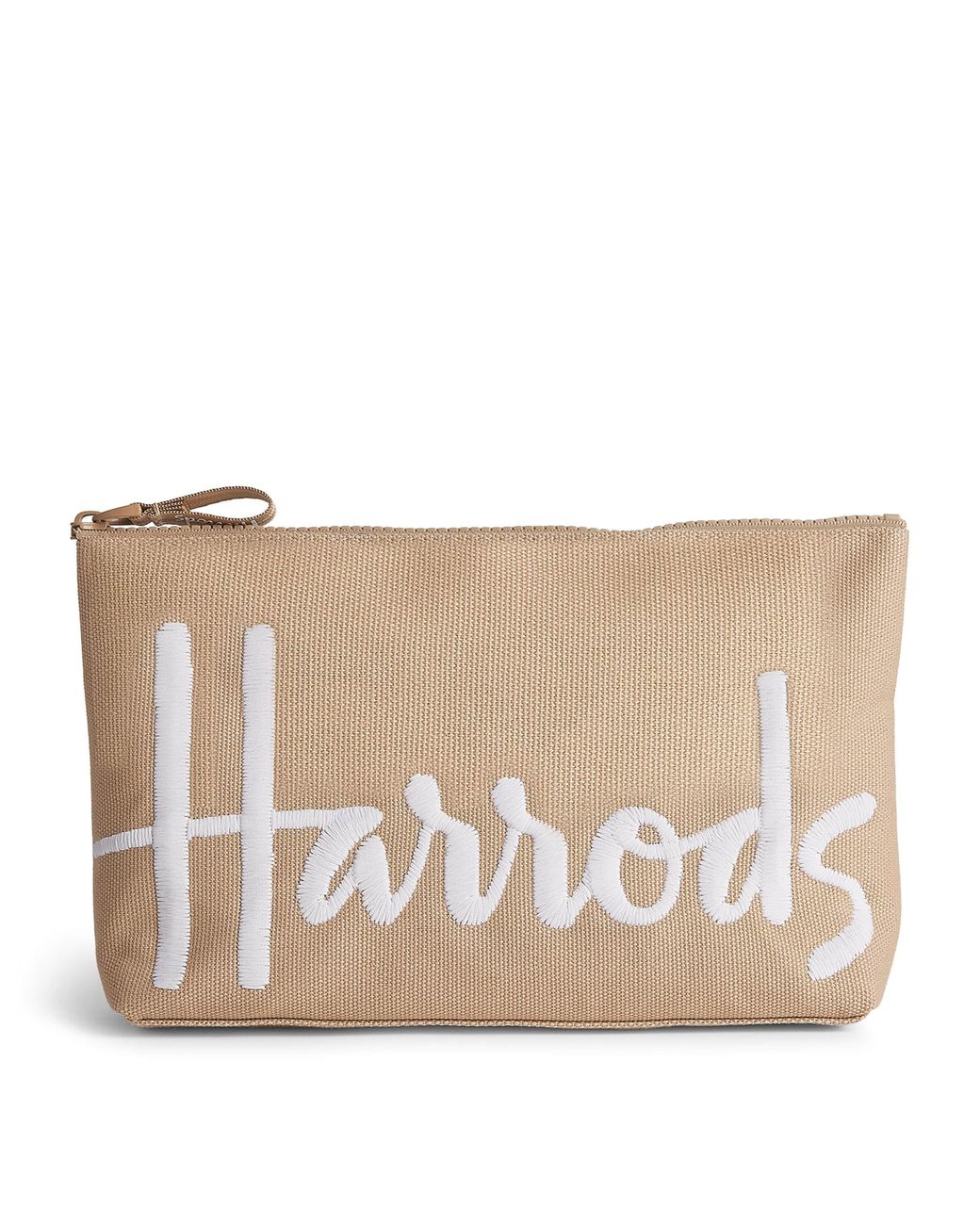 Harrods Natural Small Cotton Logo Cosmetic Bag