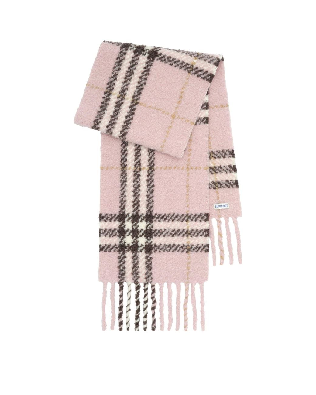 Burberry Pink Alpaca-Wool Bouclé Scarf