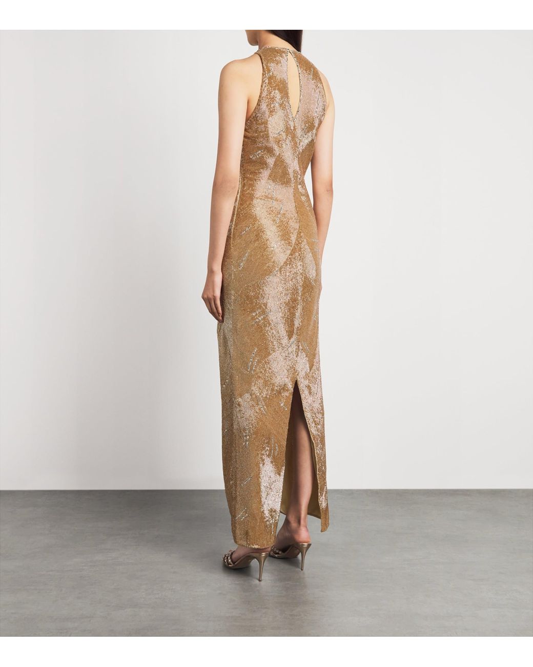Clio Peppiatt Natural Embellished Delphine Maxi Gown