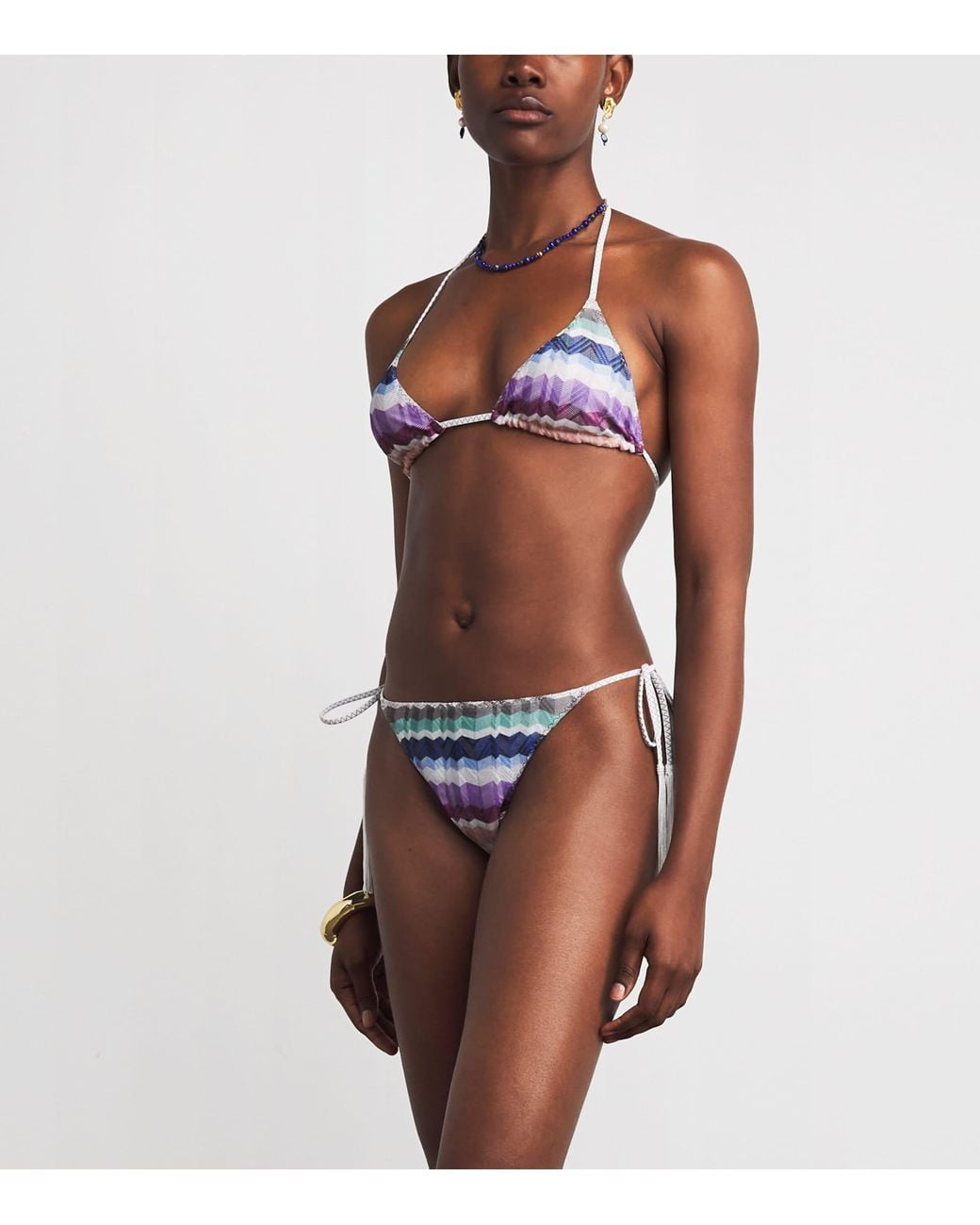Missoni White Zigzag Triangle Bikini