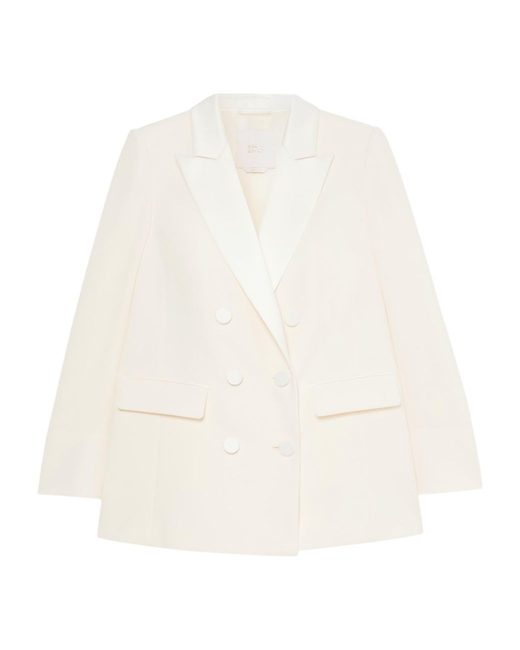 Marina Rinaldi White Double-Breasted Blazer