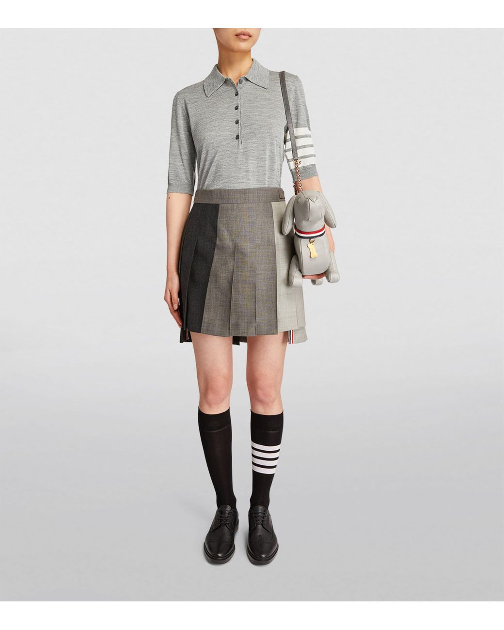 Thom Browne Gray 4-Bar Polo Shirt