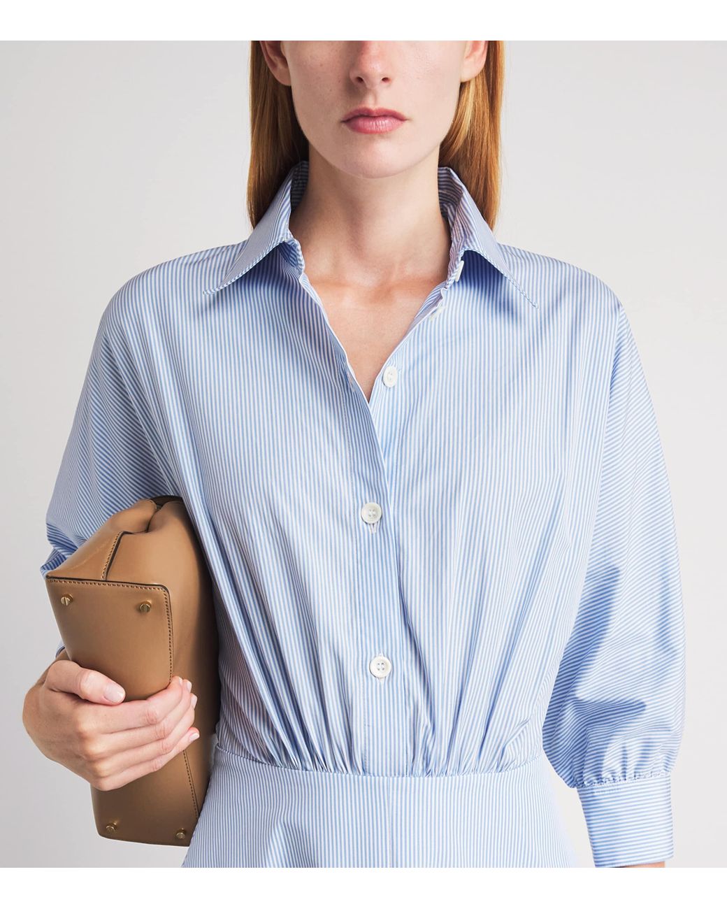 Altuzarra Blue Cotton Stripe Eleanor Maxi Shirt Dress