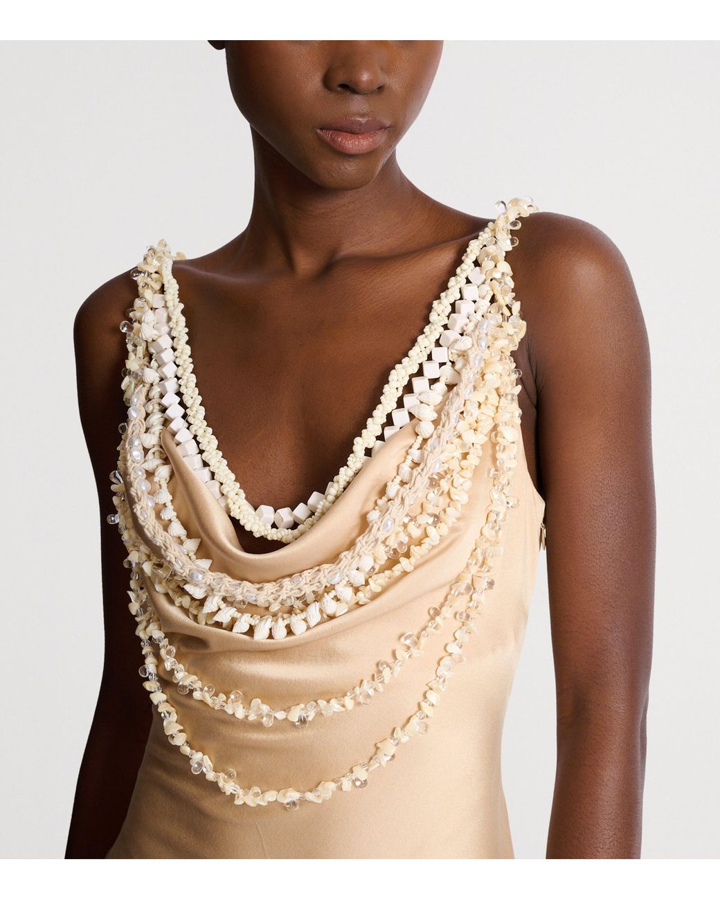 Balmain Natural Silk Shell Mini Dress