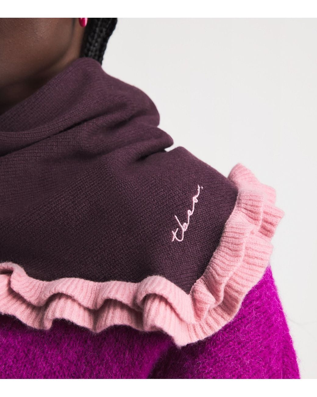 TBCo Purple Merino Wool Triangle Scarf