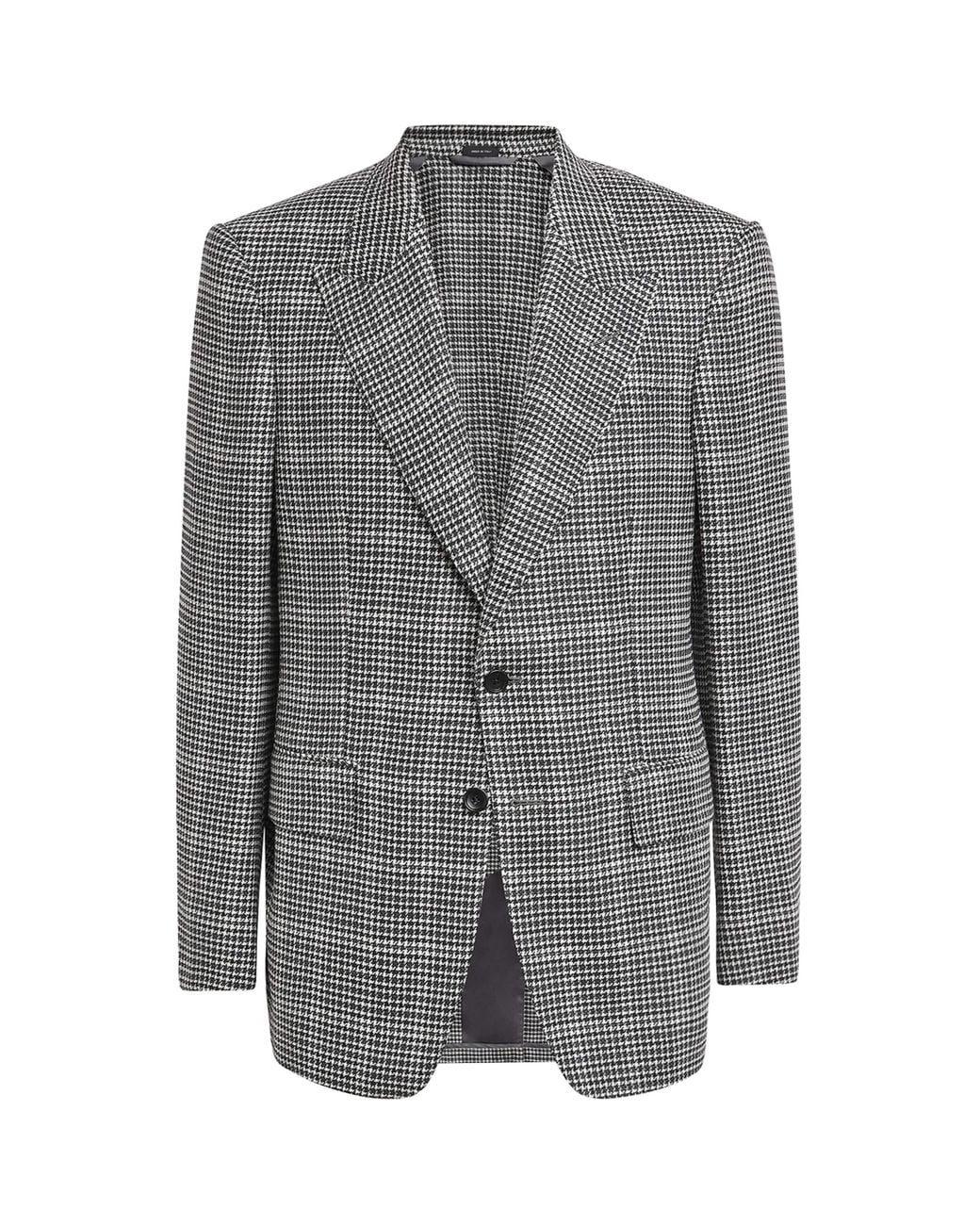 Tom Ford Gray Wool-Blend Houndstooth Shelton Blazer for men