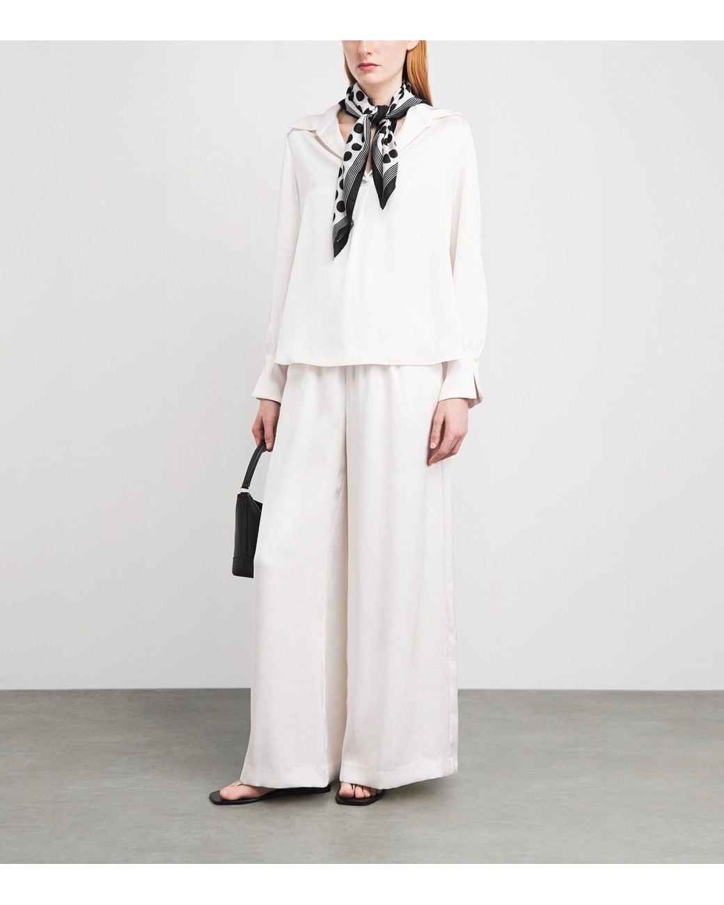 Claudie Pierlot White Satin Tailored Trousers