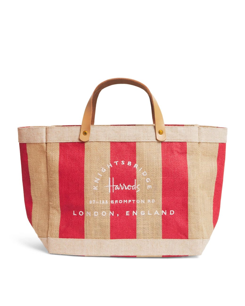 Harrods Pink Small Canvas Stripe Knightsbridge Shopper Bag