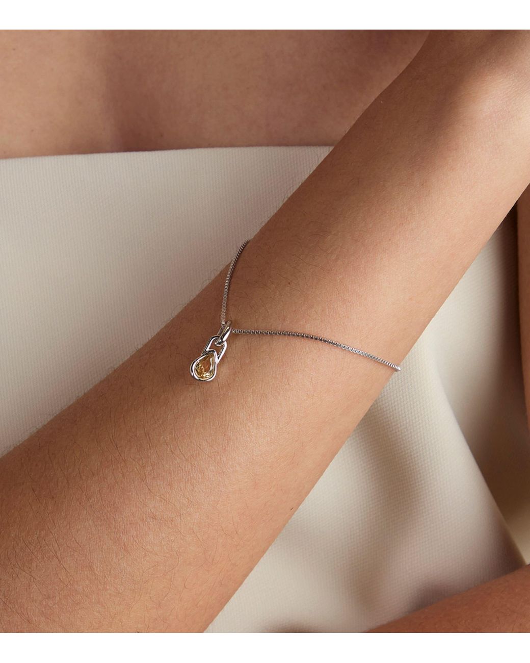 Astrid & Miyu Metallic Rhodium-Plated November Birthstone Charm