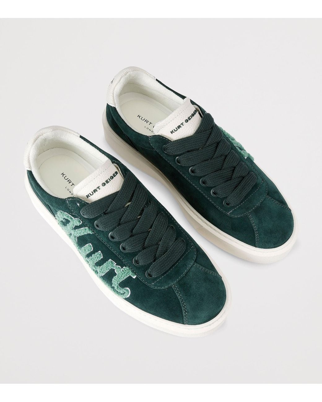 Kurt Geiger Green Appliqué Albion Retro Sneakers for men