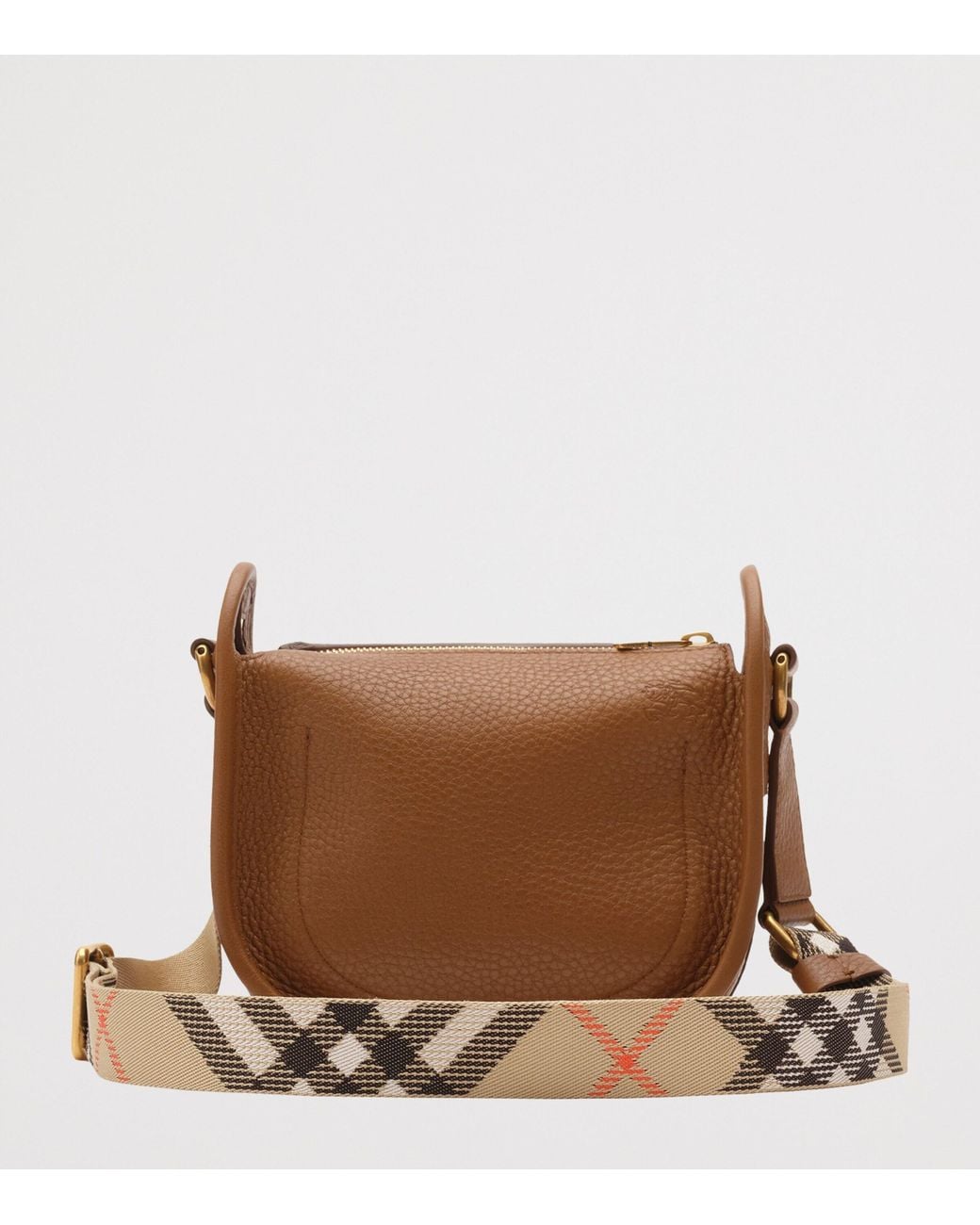 Burberry Brown Mini Calfskin B Clip Messenger Bag