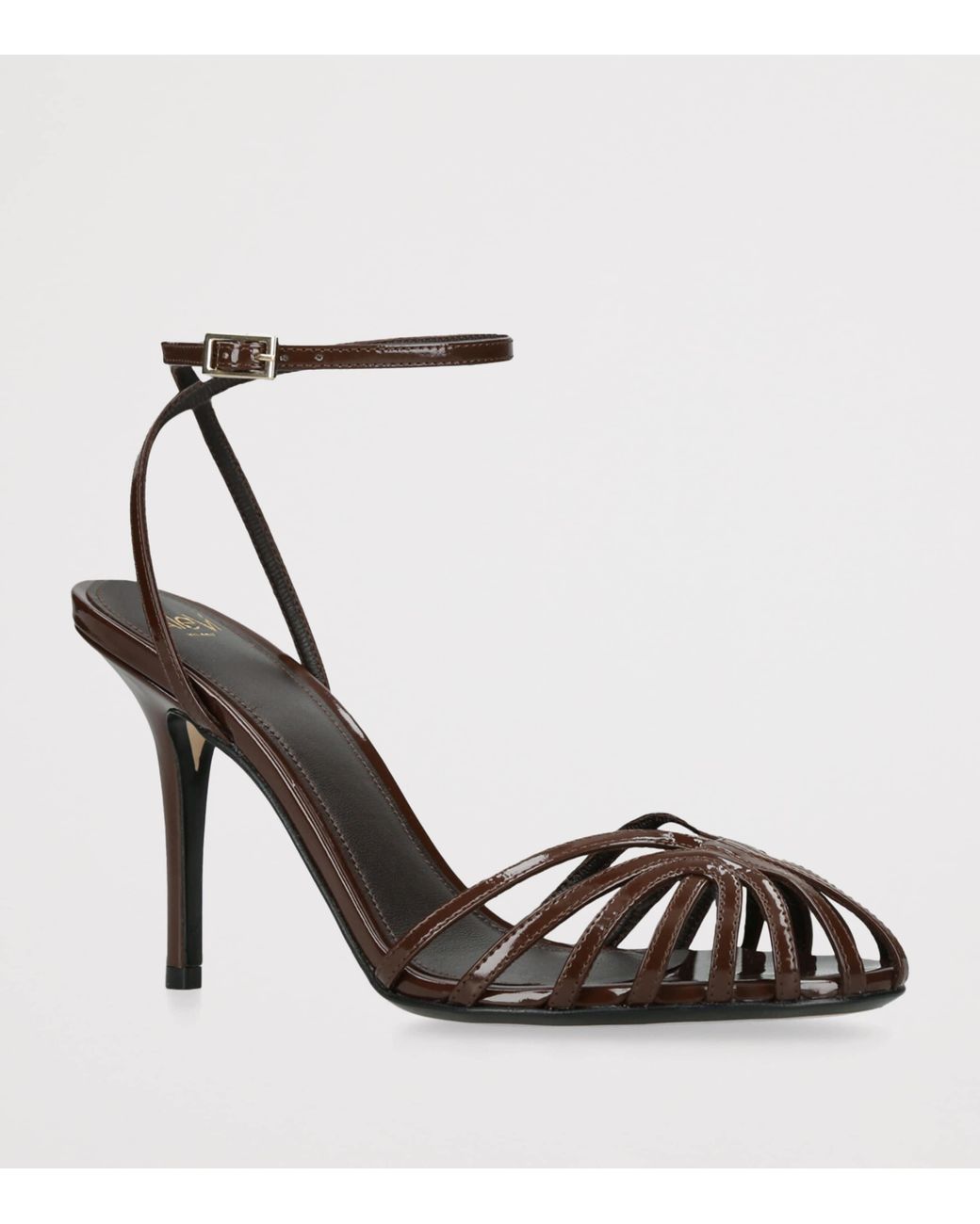 ALEVI Black Patent Leather Blake Heeled Sandals 95