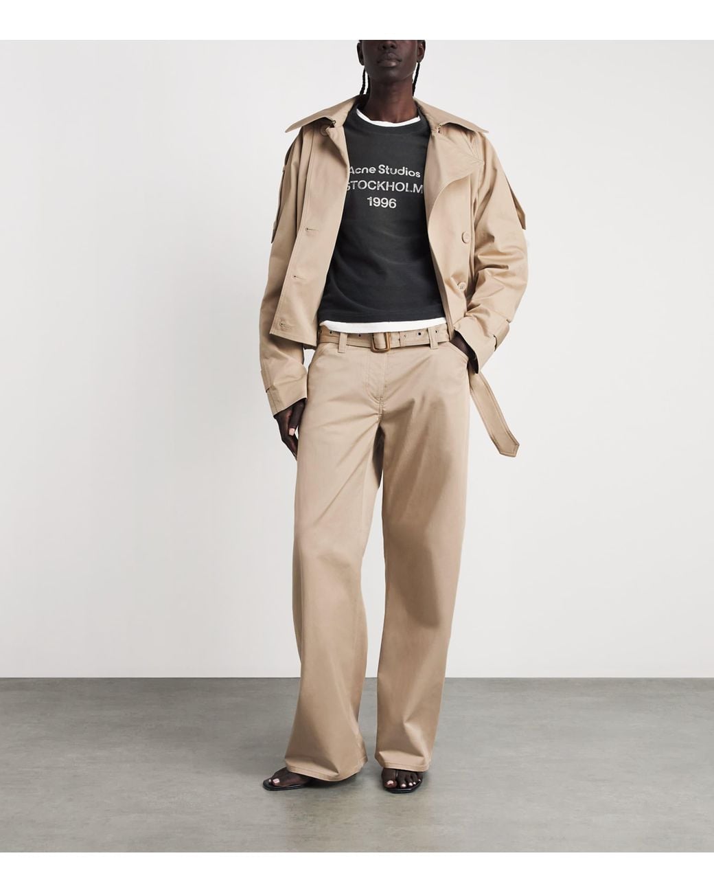 Acne Natural Cotton Belted Trousers