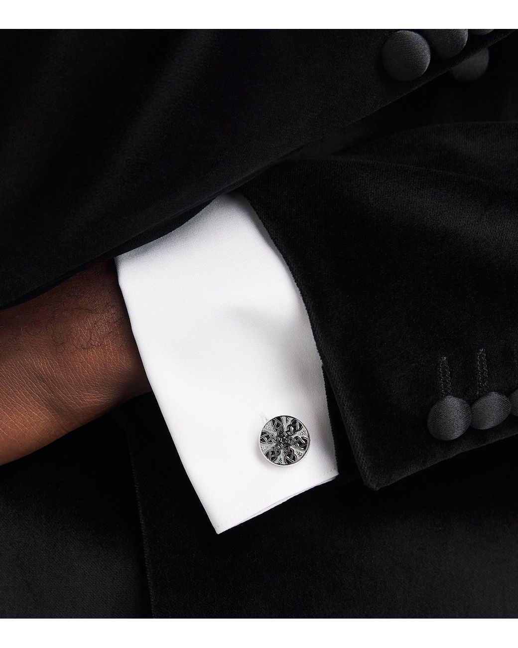 Tateossian Gray Star Weave Cufflinks for men
