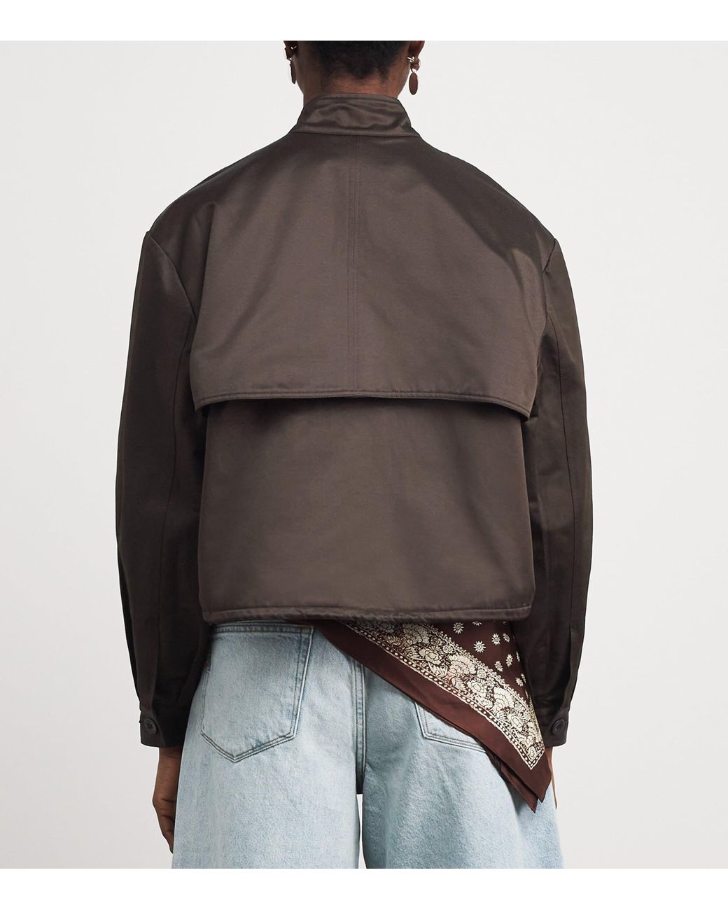 Claudie Pierlot Gray Satin-Effect Wide-Fit Jacket