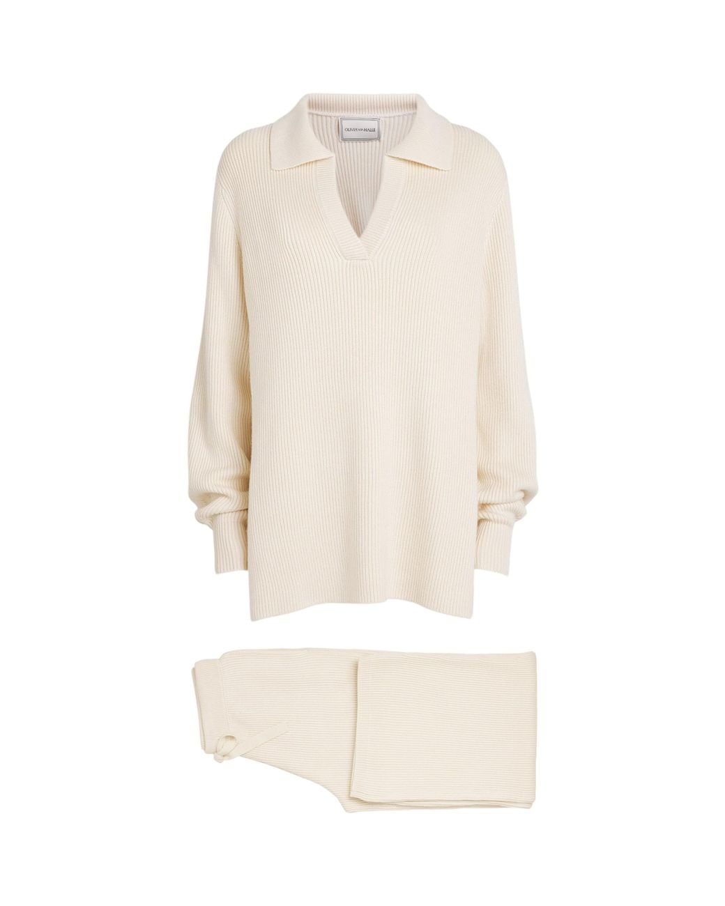Olivia Von Halle White Silk-Cashmere-Blend Hutton Pyjama Set