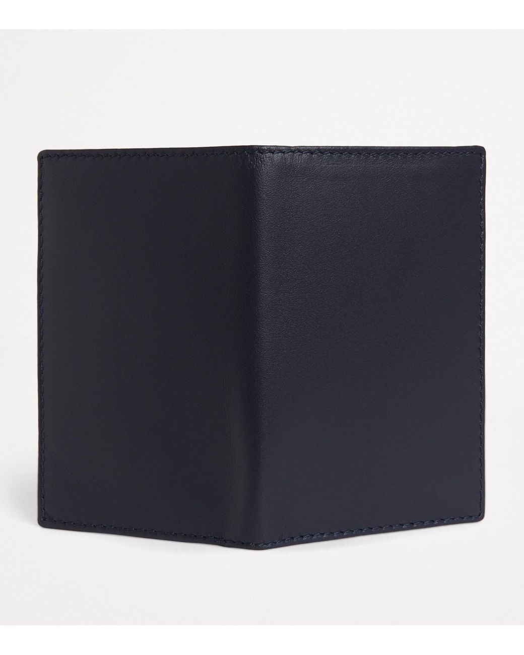 Comme des Garçons Blue Leather Bifold Card Holder for men