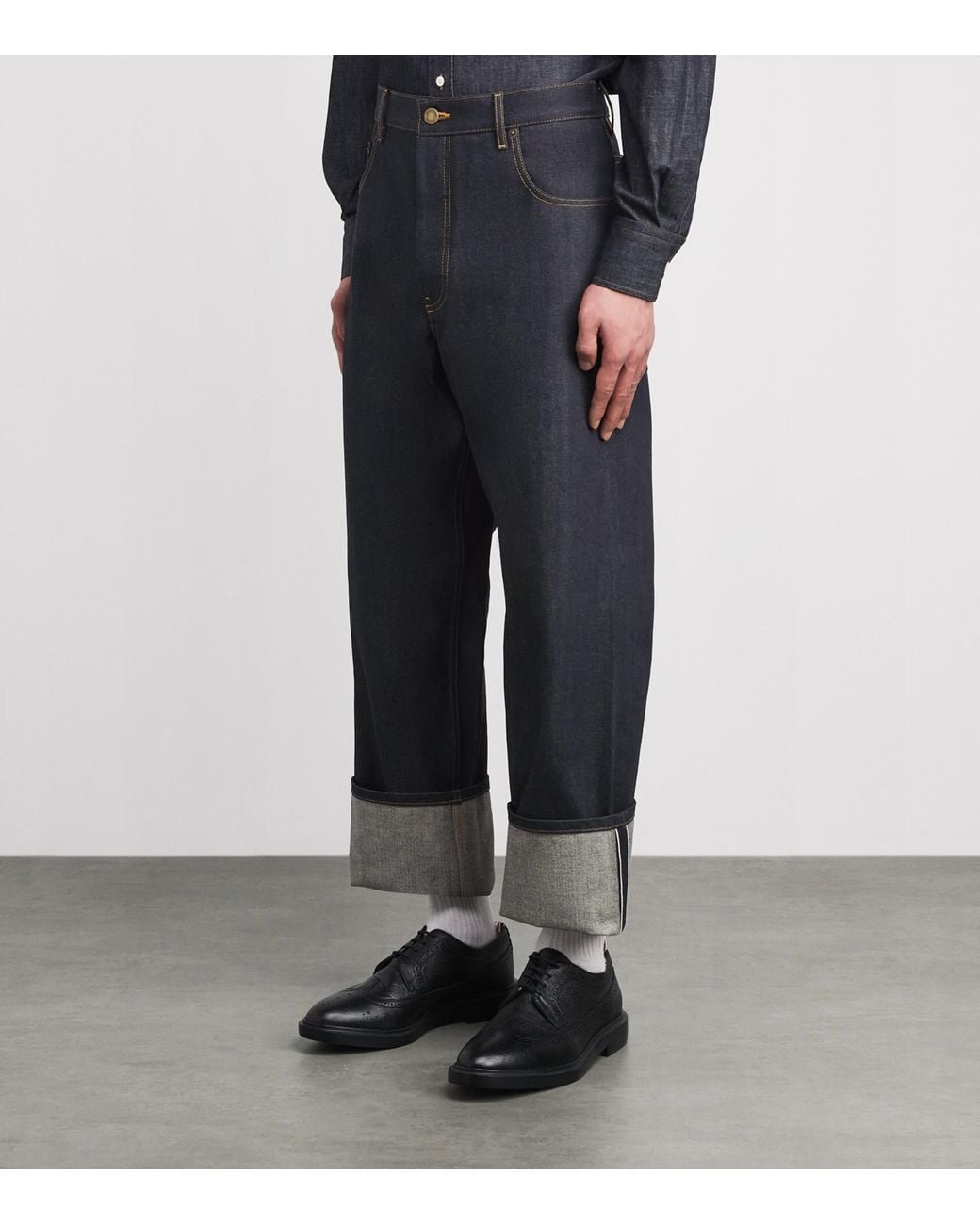 Thom Browne Blue Selvedge Denim Straight Jeans for men