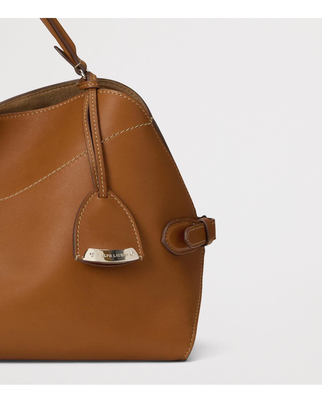 Ralph Lauren Leather Rl 888 Top Handle Bag in Brown | Lyst