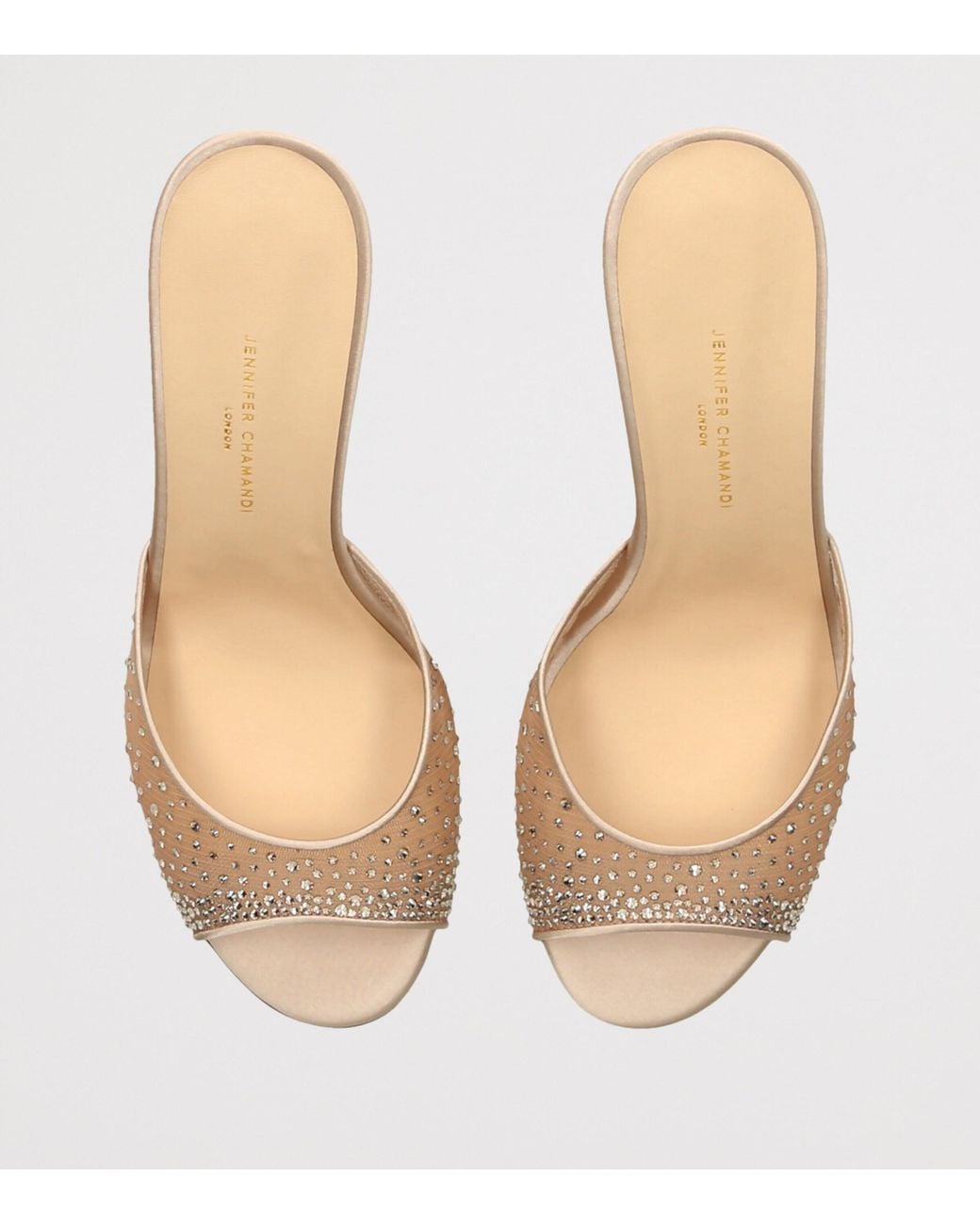 JENNIFER CHAMANDI Natural Embellished Guido Mules 85