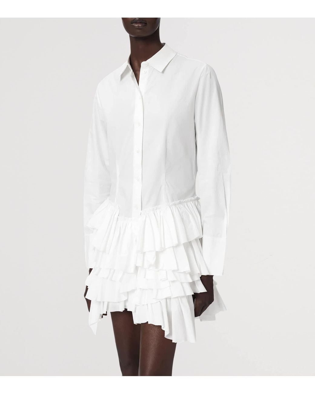 AllSaints White Organic Cotton Kristi Shirt Dress