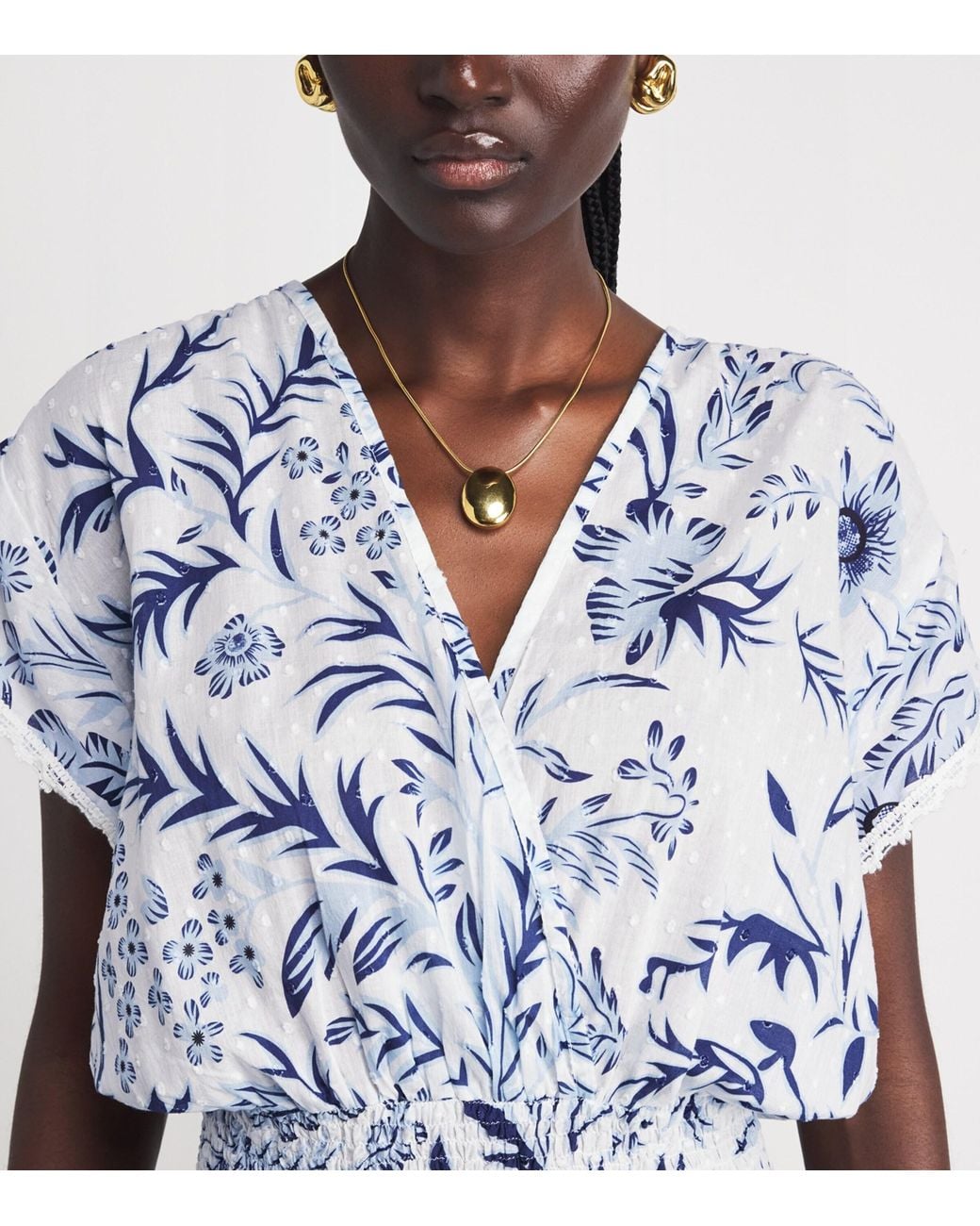 Melissa Odabash Blue Ruffle Jess Mini Dress