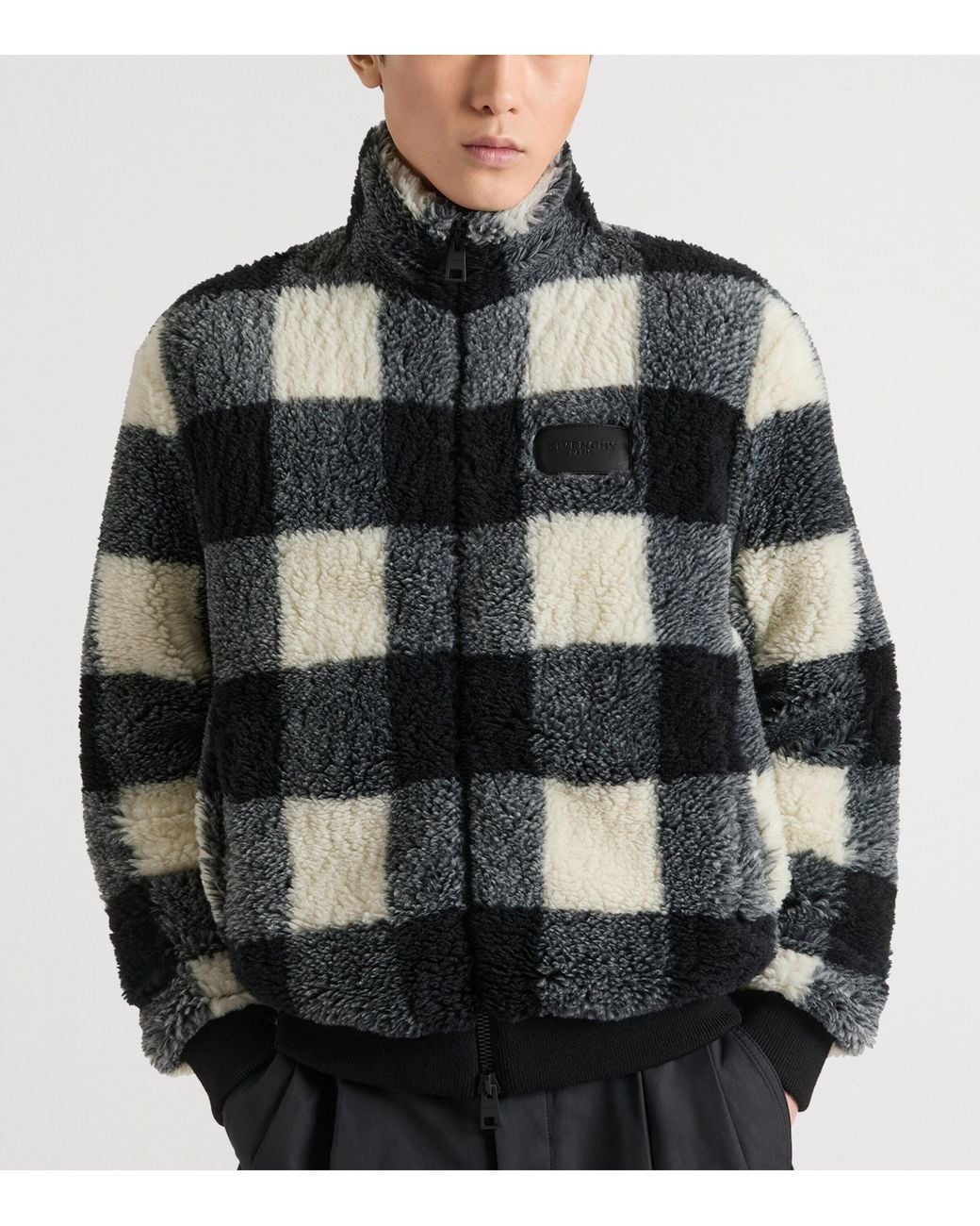 Givenchy Black Fleece Check Bomber Jacket for men